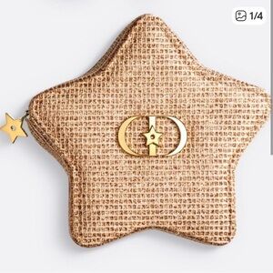 Dior Star-Shaped Tan Cosmetic Bag with Gold Accents